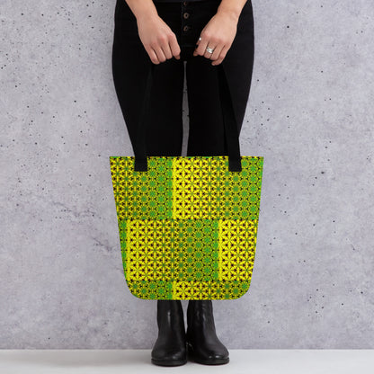 Jamaican print tote bag for women who are confident, front view