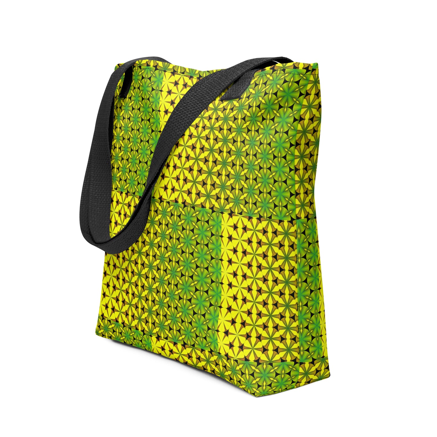 Jamaican print tote bag for women who are confident, side view