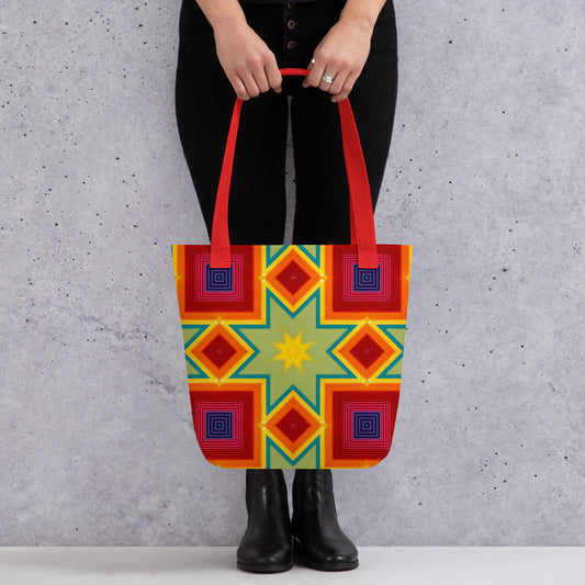 Rainbow tote bag for bold personalities, front view