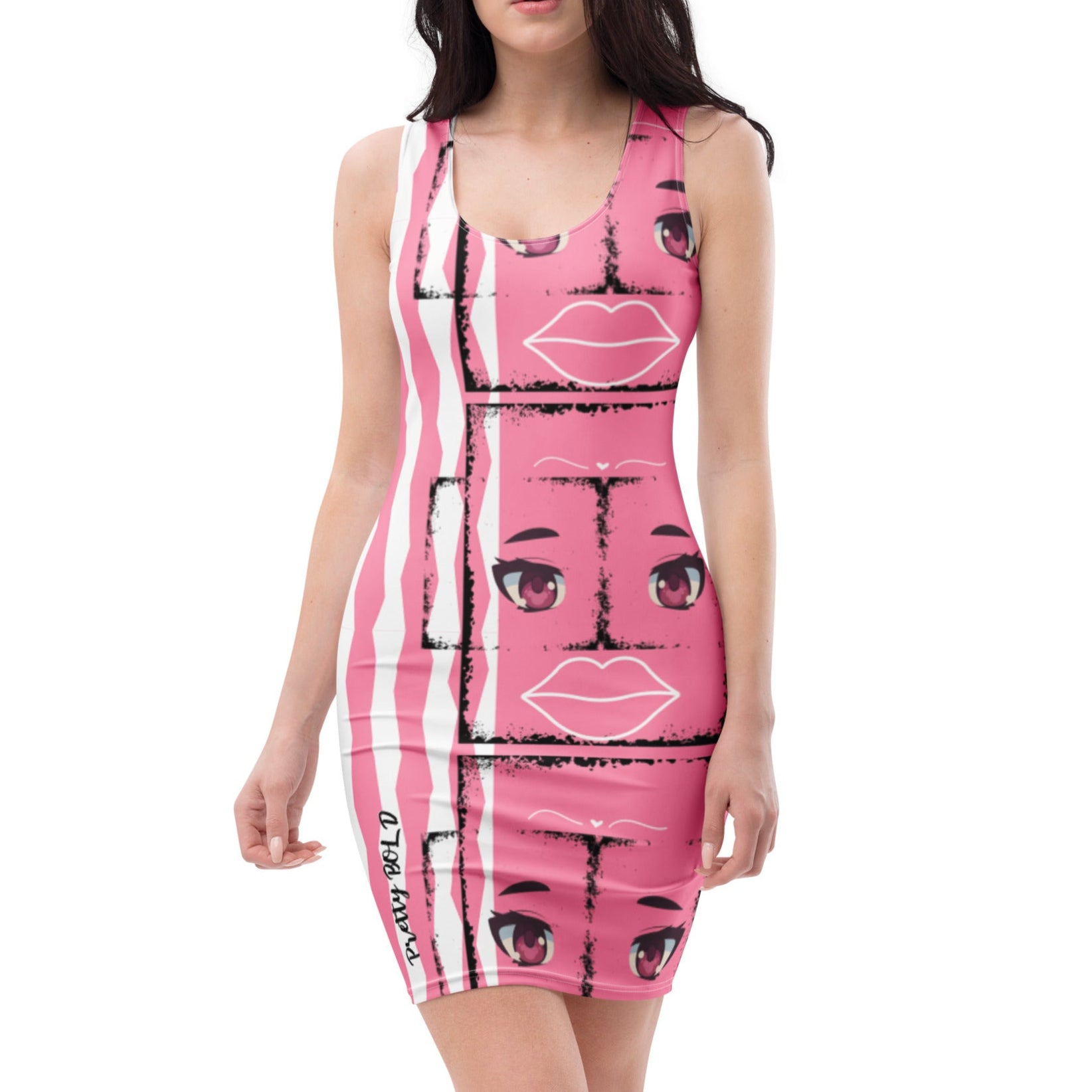 Pink Face It Bodycon Dress